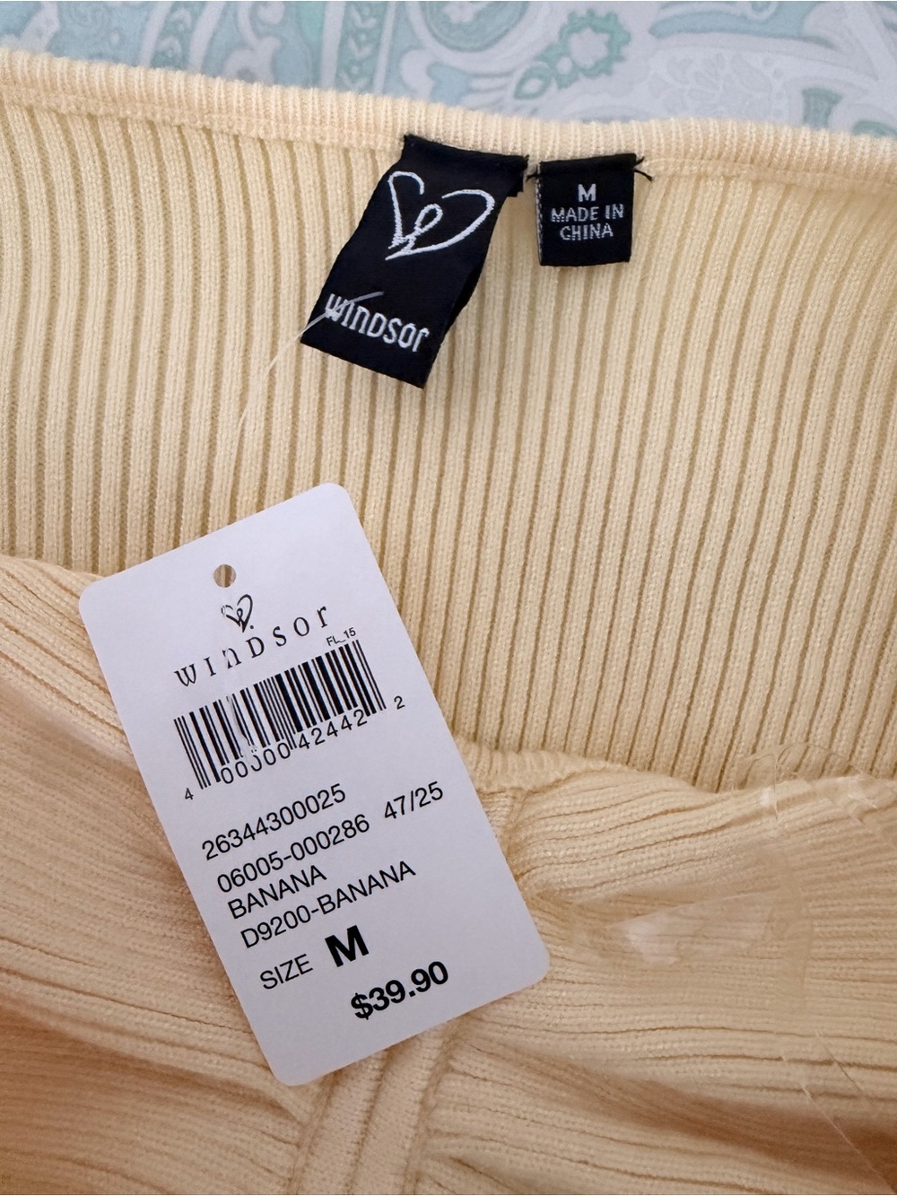 Windsor Off-the-Shoulder Ribbed Sweater in Banana Yellow